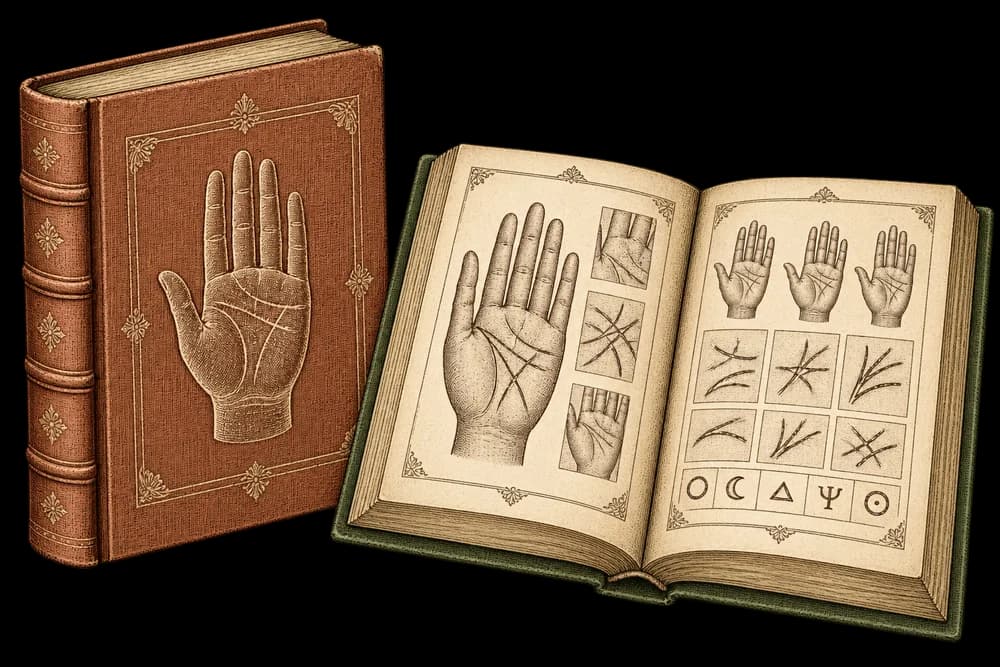 Illustrated palmistry volumes with engraved hand diagrams